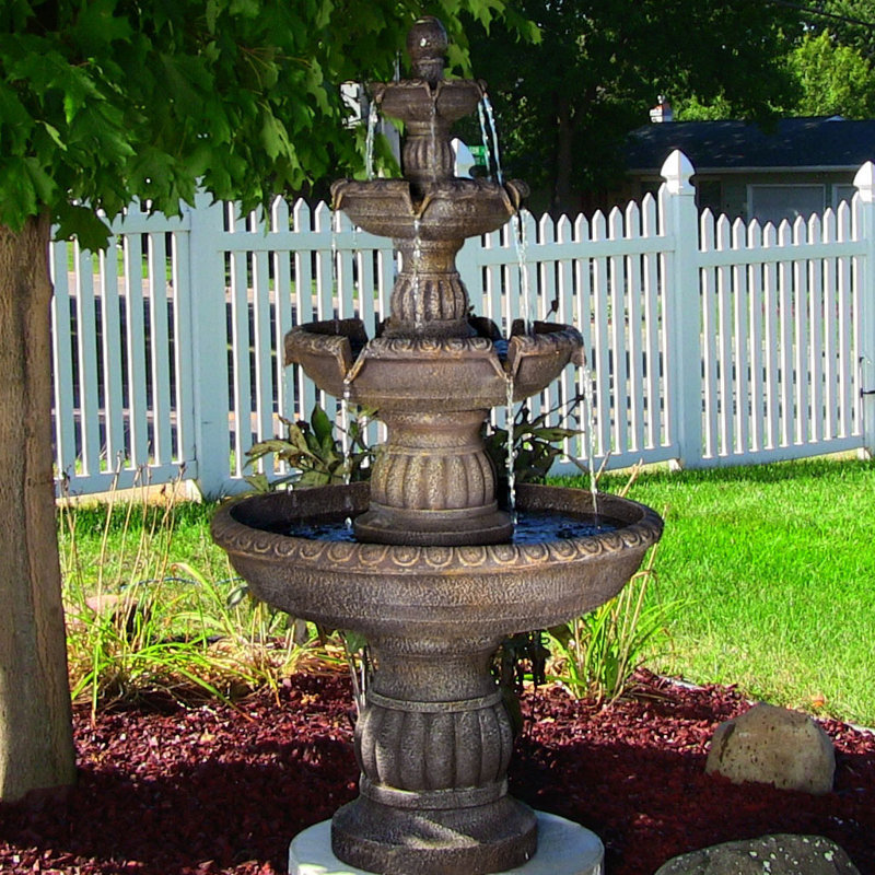 Fleur De Lis Living Letchworth Fiberglass Outdoor Water Fountain